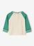 Organic cotton long-sleeved 'cool baby' T-shirt for babies green+mustard 