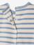 Terry Cloth Shorts + T-Shirt Ensemble for Babies striped blue+taupe 