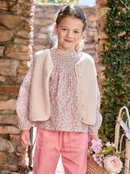 Girls-Leopard Print Waistcoat in Sherpa 