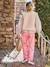 Fluid Paperbag-Style Trousers for Girls khaki+rose 