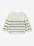 Striped knitted baby jumper caramel+navy blue+sage green 