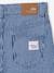 Girl's wide-leg striped trousers striped blue 