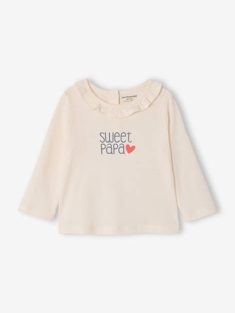 Pack of 2 long-sleeved frilled T-shirts pale pink 