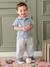 Boys' polo shirt and trouser set striped blue 