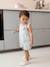 Girls' cotton playsuit striped blue 