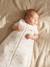 Sleeveless baby sleeping bag with central opening, customisable, IN THE CLOUDS printed white 