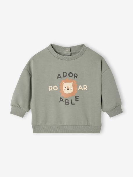 Baby round-neck sweatshirt - BASICS sage green 