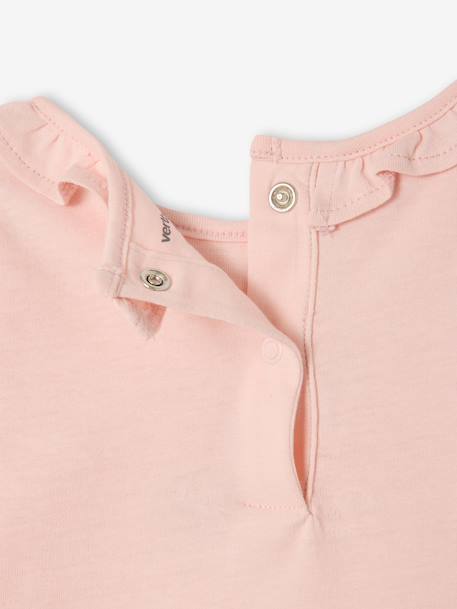 Pack of 2 long-sleeved frilled T-shirts pale pink 