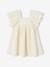 Cotton Gauze Dress for Babies ecru+red 