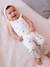 Newborn set with girl's dungaree and band for head accessories for hair ecru 