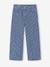 Girl's wide-leg striped trousers striped blue 