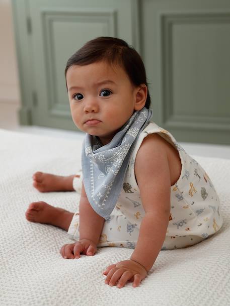Set of baby sleepsuit and bandana ecru 