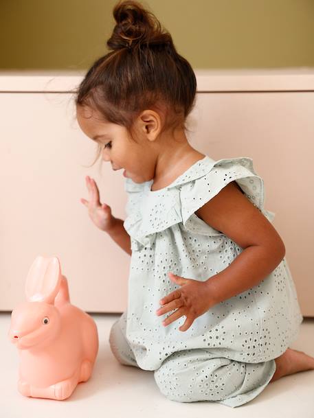 Baby Girls’ Broderie Anglaise Cotton Blouse aqua green 
