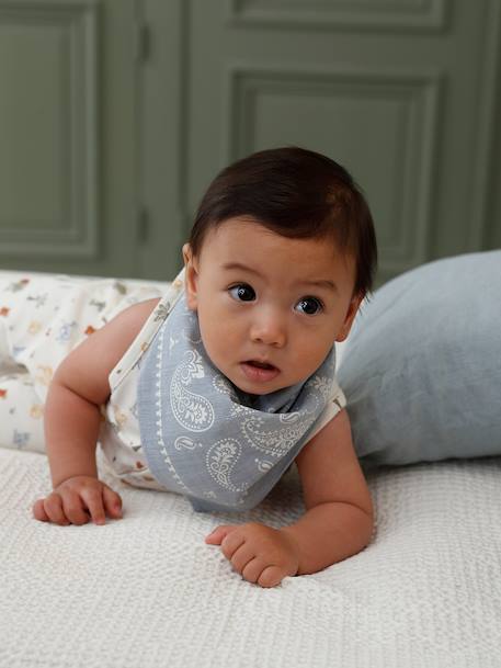 Set of baby sleepsuit and bandana ecru 