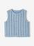 Denim flower sleeveless cardigan for babies stone 