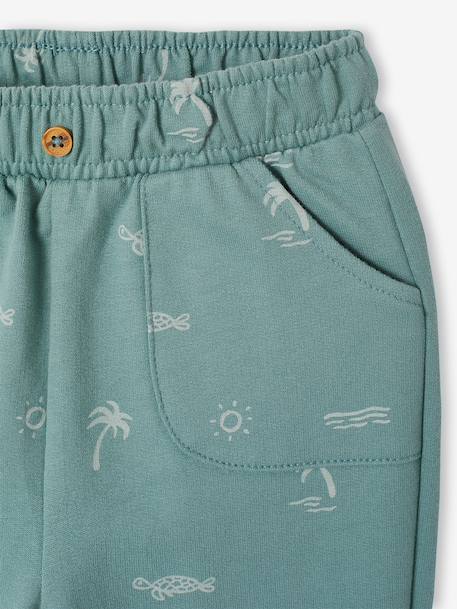 Printed Fleece Trousers for Babies cappuccino+emerald green+sage green 
