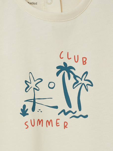 Pack of 2 short-sleeved t-shirts for babies ecru 