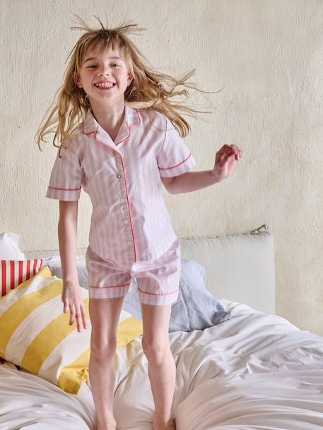 Short-sleeved pyjama playsuit to customise lilac 