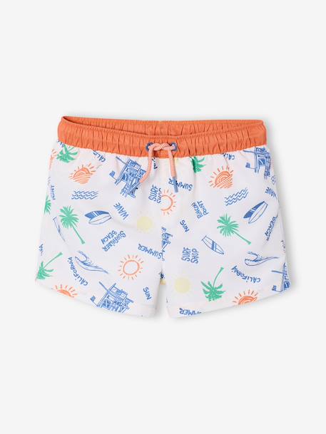 Boy's surf swim shorts marl white 