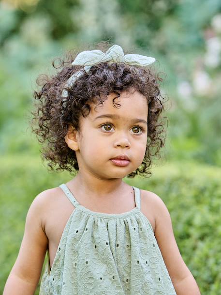 Broderie Anglaise Dress with Matching Accessory sage green 