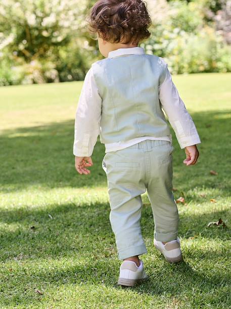 Trousers with Removable Braces for Babies sage green 
