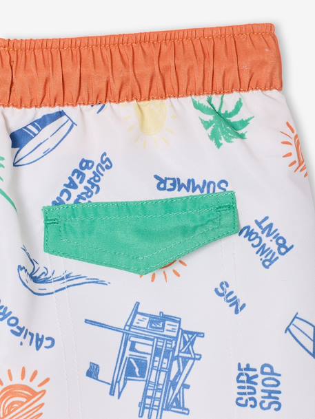 Boy's surf swim shorts marl white 