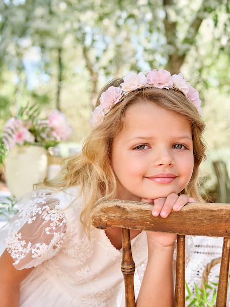 Girl's lace and tulle dress white 