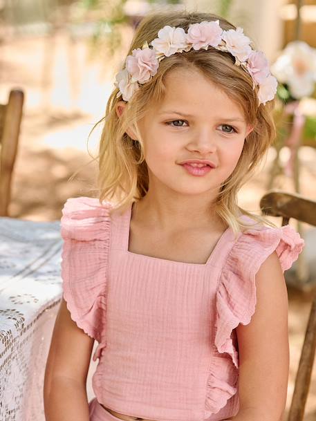 Occasion Wear Blouse & Frilled Skirt Combo blush+sage green 