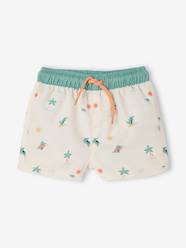 Baby-Baby swim shorts with crocodile print 