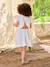 Girl's two-fabric skater dress white 