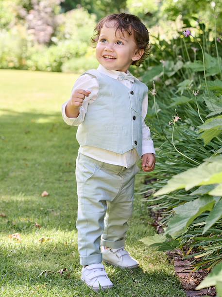 Trousers with Removable Braces for Babies sage green 