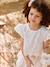 Girl's two-fabric skater dress white 