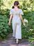 Embroidered Cotton Gauze Jumpsuit blush+sage green 