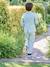 Ceremony suit with Mao collar shirt, jacket and trousers for boys aqua green+beige+sky blue 