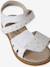 Glittery Hook-and-Loop Sandals for Girls printed white+set blue 