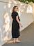 Long Shirt Dress for Maternity & Nursing, ENVIE DE FRAISE beige+black 