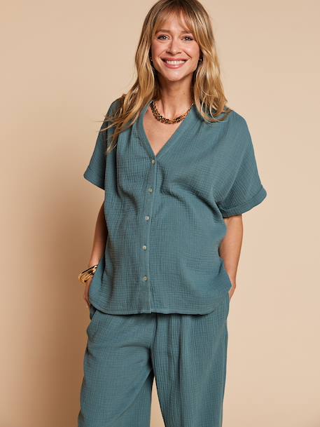 Set of 2 nursing clothes aqua green 