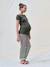 T-Shirt for Maternity, Low Neckline at the Back, in Wide Knit, by ENVIE DE FRAISE khaki+terracotta 