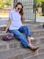 Embroidered nursing clothes t-shirt white 