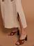 Long Dress for Maternity in Cotton Gauze, by ENVIE DE FRAISE beige+clay beige+navy blue+terracotta 