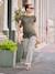 T-Shirt for Maternity, Low Neckline at the Back, in Wide Knit, by ENVIE DE FRAISE khaki+terracotta 