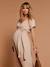 Long Dress for Maternity in Cotton Gauze, by ENVIE DE FRAISE beige+clay beige+navy blue+terracotta 