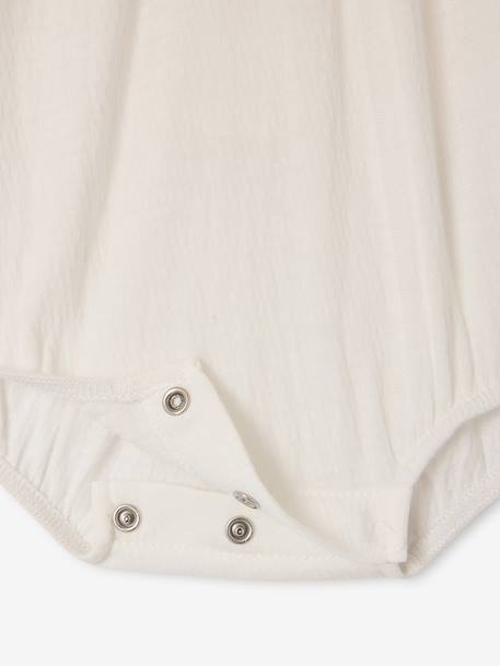 Baby bodysuit with short puff sleeves ecru 