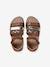 Leather Sandals with Closed Heel for Children, Designed for Autonomy set brown+set pink 