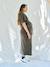 Long nursing clothes dress khaki+terracotta 
