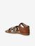 Leather Sandals with Closed Heel for Children, Designed for Autonomy set brown+set pink 