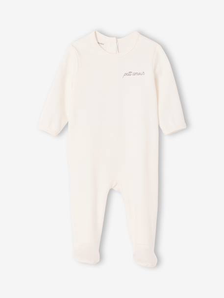 Pack of 3 Organic Cotton Sleepsuits for Babies beige+ecru+sage green 