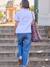 Embroidered nursing clothes t-shirt white 
