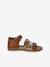 Leather Sandals with Closed Heel for Children, Designed for Autonomy set brown+set pink 