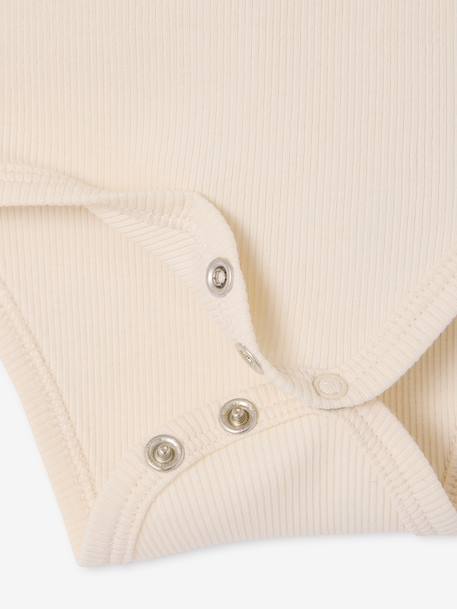 Pack of 3 long-sleeved baby bodysuits sage green 